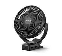 xasla 10000mAh Portable Clip on Fan, 8 inch Rechargeable Battery Operated, 24 Hours Work Time, Quiet USB 4 Speeds Personal, Ideal for Outdoor Camping Golf Cart Home Office Black