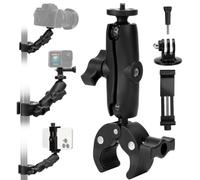 Xastro Motorcycle/Bicycle Mount for Action Camera with 360° Rotating Handlebar Mount Camera Mount for GoPro Insta360 DJ Pocket Smartphones Holder Motorcycle Mount with 1/4 Adapter Accessories