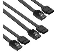 Xatgiouy 3 Pack SATA III 6Gbps Cable, Straight Data Cable, Data Cable for HDD SSD CD Driver Writer with Locking Latch, 0.5M Length Cables Compatible with SATA I II III Devices (Black)