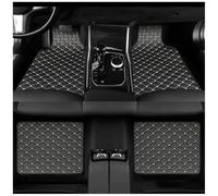 XATHKJOE 4 PCS Car Floor Mats, For MG HS Automatic 2019-2024 Customized Leather Car Floor Mats All Weather Waterproof Non-Slip Carpet Floor Matts Car Accessories,C/Black Beige