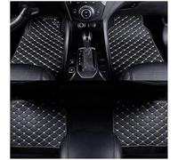XATHKJOE 4pcs Car Leather Floor Mats, For Seat Ibiza IV 6J 2008-2017 RHD All Weather Front Rear Row Auto Carpet Waterproof Protection,Waterproof Non Slip Carpet Mat,C/Black Beige