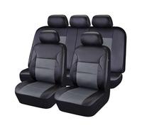 XATHKJOE 9 Pcs Car Seat Covers For Mazda 3 2006-2011 2011-2024 Full Sets Leather Non-Slip Waterproof Breathable Seat Protector Interior Accessories,Easy to Fit,A/Black Grey