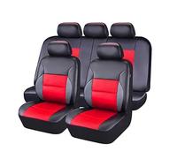 XATHKJOE 9 Pcs Car Seat Covers For MG ZS Hybrid+ 2024-2026 Full Sets Leather Non-Slip Waterproof Breathable Seat Protector Interior Accessories,Easy to Fit,B/Black Red