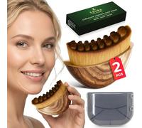 XAURA-Premium 2 Pack lymphatic contour face brush facial sculpting tool massager for Chin Neck Jawline face Gua Sha dry brushing body Soft Set Dry drainage Anti-Puffiness Improves-Skin