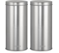 Xavax | Metal Coffee Pot (For Coffee Capsules, Large Capacity, For Tassimo Pods, Ground Coffee, Coffee Beans, or Any Other Food) Color Metal (Pack of 2)