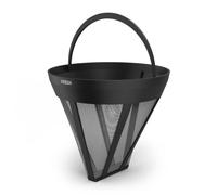 Xavax Permanent Coffee Filter Size 4 (Permanent Coffee Filter Size 4 for Coffee Machine, Reusable Coffee Filter, 120 Mesh, Replaces Paper Filter Bags, Handle, Dishwasher Safe), Black