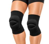 XAVRO Knee Brace Pair for Adults, Padded Knee Support Sleeves Pair, Non Slip Sports Leg Protectors for Volleyball, Dancing, Yoga, Gym, Fitness, Running and Workout, XL