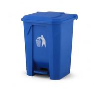 XAVRO Recycling Pedal Bin with Lid, Large Plastic Waste Container for Kitchen, Office and Utility Room, Foot-Operated Rubbish Storage for Shared Indoor Use, Blue, 80 Litres