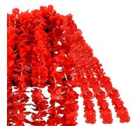 XAVSWRDE 10 PCS Red Artificial Hydrangea Flower Hanging Garlands, Total 33Ft Silk Wisteria Vines, Fake Flower Vine Ratta Decorations for Wedding Party Home Office Garden Wall Decor