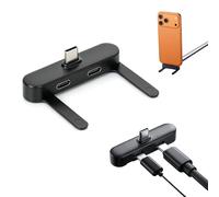 XAVURO 240W Dual Ports Fast Charging Adapter with Foldable Stand, Black | Simultaneous charging & wired headphones, flat USB C cable compatible, ideal for gaming, office & car