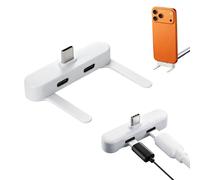 XAVURO 240W Dual Ports Fast Charging Adapter with Foldable Stand | Simultaneous charging & wired headphones, flat USB C cable compatible, ideal for gaming, office & car use