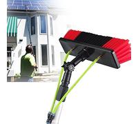 XAXIAOZ 20ft Telescopic Window Cleaning Pole Water Fed Hose System Solar Panel Cleaner with 30cm Brush Head - Outdoor Washing Equipment for High Reach Cleaning