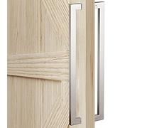 XAXIAOZ Brushed Nickel Sliding Barn Door Pull Handle Set - 24''/32''/47''/59'' Stainless Steel Bar for Wood, Glass, Front Door & Cabinet - 32 Inch Silver Finish