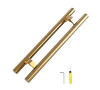 XAXIAOZ Double-Sided Horseshoe Foot Base Door Handle - 47" Stainless Steel Patio Pull Handle in Gold, Black, White, Silver - Durable Sunscreen Design for Modern Homes