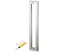 XAXIAOZ Heavy Duty Stainless Steel Barn Door Handle Set - Contemporary Back to Back Pull Push Door Handle with Complete Installation Kit - Ideal for Sliding Doors