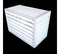 XAXIAOZ Mini split condenser cover, Mini Split Air Conditioner Cover for Outside Units, fence to hide air conditioner, outer materia, (Color : Brown flat roof, Size : 110*