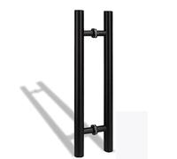 XAXIAOZ Stainless Steel Round Tube Push Pull Door Handle/Barn Door Pull Handle/Glass Pulls,Double Sided Sliding Door Handle,for Glass Door,Wooden Door/50Cm*80Cm