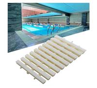 XAXIAOZ Swimming Pool Drainage Ditch Grille, Plastic Durable Channel Grate Strip, Non Slip Drainage Floor Grating Cover, Drainage Gutter Overflow Guard Filter (Color : Beige-9.8in, Size : 6pcs)