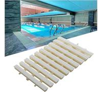 XAXIAOZ Swimming pool grates Swimming Pool Drainage Ditch Grille, Plastic Durable Channel Grate Strip, Non Slip Drainage Floor Grating Cover overflow drain grate(Beige-9.8in,1pcs)