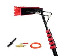 XAXIAOZ Telescopic Water Fed Pole Kit with 20M Hose 180° Rotating Brush Head Adjustable Window & Solar Panel Cleaner Ideal for Caravans & Decks - 35cm to 7.2m/24ft