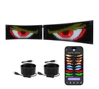 XAXVSTS 2pcs LED Eyes for Trucks, 59 x 12 cm, Devil Eyes LED Scoreboard with Bluetooth App, USB 5V, LED Scroll for Car Advertising & Party Decoration