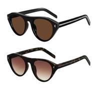 XazNvc 2 PCS Cat Eye Sunglasses Womens, Retro Oval Sunglasses with Classic Design, Ideal for Urban Commuting and Social Events, Lightweight Frame with Two Style Options