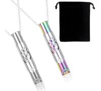 XazNvc Breathing Necklace 3Pcs,Fidget Necklace,2 Breathe Necklace Set with 1 Storage Bag,Portable Yoga Symbol Meditation Accessories for Women Man