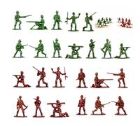 XazNvc Small Soldiers, 200-Piece Miniature Military Set, 12 Different Soldier Styles in Red and Green, Imaginative Battlefield Play and Collectible Display, Durable Plastic Figures for Model Builders