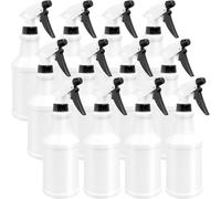 Xaztr 12 Pack Plastic Spray Bottle, 16 Oz Adjustable Spray Bottles for Cleaning Solutions, Reusable Water Sprayer with Scale for Plants, Pet, Auto, BBQ, Bathroom, Kitchen, No Leak and Clog(Black)