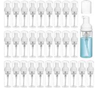Xaztr 30Pcs Empty Foam Pump Bottles, 50ml Plastic Travel Foam Pump Bottle, Mini Refillable Dispenser Soap Bottle for Travel Hand Soap Shampoo, BPA Free