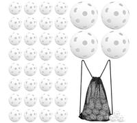 Xaztr 36Pcs Baseball Training Balls, Plastic Practice Baseballs Hollow Softball with Drawstring Bag for Hitting Team Drills Coaching, Fun for All Ages
