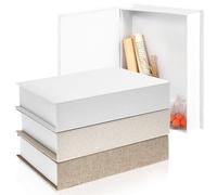 Xaztr 3Pcs Storage Books for Decoration, Faux Book Storage Box with Lids | Decorative Faux Book, Decor Modern Linen Display Book for Bookshelf, Cafe, Hotel, Home, 22 x 15 x 4.5 cm