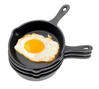 Xaztr 4 Pack Small Cast Iron Skillet, 4 Inch Mini Cast Iron Pans for One Egg, Black Nonstick Sizzling Frying Pan for Indoor Outdoor Restaurant Kitchen