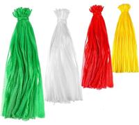 Xaztr 400 Pcs Reusable Produce Bags, Assorted Size Vegetable Onion Storage Bag, Plastic Mesh Produce Bags Nylon Net Bag for Fruit Toy Grocery Seafood Boiling (Red, White, Green, Yellow)