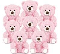 Xaztr 8 Pack Small Teddy Bears, 20cm Soft Plush Bears Bulk for Baby Shower, Wedding Favors, Gift Bags, Cuddly Pink Teddy Bear Toys for Kids and Adults