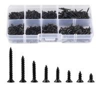 Xazuninsu M2*4/5/6/8/10/12/16/20mm 560Pcs Phillips Self Tapping Screws | Black Carbon Steel Phillips Pan Head Self Tapping Screws For Metal Plastic Wood DIY Woodwork Repairs M2*4/5/6/8/10/12/16/20mm