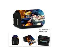 (XB-093, As Picture) Naruto Large Capacity Pencil Case Sasuke Pen Bag Cartoon Fully Printed Flap Stationery Box Cute Anime Bags Student Supplies Gift