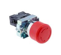 XB2-BS442 Emergency Stop Rotary Push Button Switch, 22mm Panel Mount, 2 Position, Alloy Operator, 1 Pc(L)