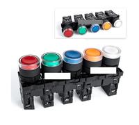XB2 LED Button switch self reset flat head 22mm start 1NO NC NO/NC Momentary Push Button Switch Metal head RED GREENBLUE IDGTTLDF(Plastic Head,230-240V_BRASS CONTACTS_WHITE(1NO))