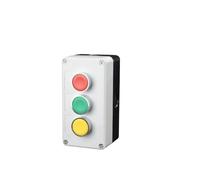 XB2 metal button switch control box start stop industrial identification symbol self-reset circular emergency stop switch(3Hole)