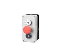 XB2 metal button switch control box start stop industrial identification symbol self-reset circular emergency stop switch(3Hole-02)
