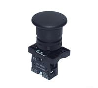 XB2 Push Button Switch with Mushroom Actuator and Self-Reset Function for Industrial Control Panels and Machinery Interface Solutions (Black)