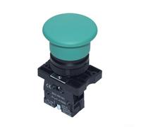 XB2 Push Button Switch with Mushroom Actuator and Self-Reset Function for Industrial Control Panels and Machinery Interface Solutions (Green)