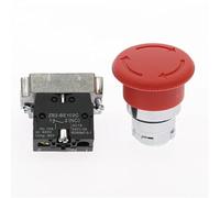 XB2 Red Mushroom Head Emergency Stop Button Switch 22mm 10A/415V XB2-542 XB2-545 1Pcs(542-NC)