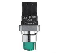 XB2 Series 22MM 220V Self-Locking Rotary Switch with Green LED Indicator for Automatic Control Electric Circuits and Panel Mounting (Green)