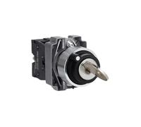 XB2B Push Button Key Switch XB2BG Metal Black Rotary Spring self-Reset Switch Button(XB2BG21C)