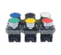XB2BA31C BA11 / 21/51/61 NO Yellow White Green Black Blue BA42 / 22 NC Red Sign Momentary Flush PushButton Switch IDGTTLDF(XB2BA61C 1NO Blue)