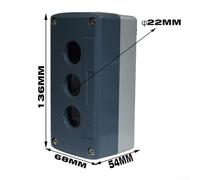 XB4/XB5 Rocker Push Button Switch Box, IP40 Dust-Protected, ABS Industrial Safety Stop Button, 1/2/3-Hole Mounting, -40°C to 70°C Operating Range(LA188-03)