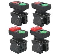 XB5 1Flat 1High Push Double Key Button Momentary Switch 220V 24V 22mm 1NO1NC 1Pcs(2,110 V)