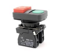 XB5-AL8425 1 NO 1 NC Push Button Switch Red Green Power Supply On Off Double Extended Flush Button Switch IP40